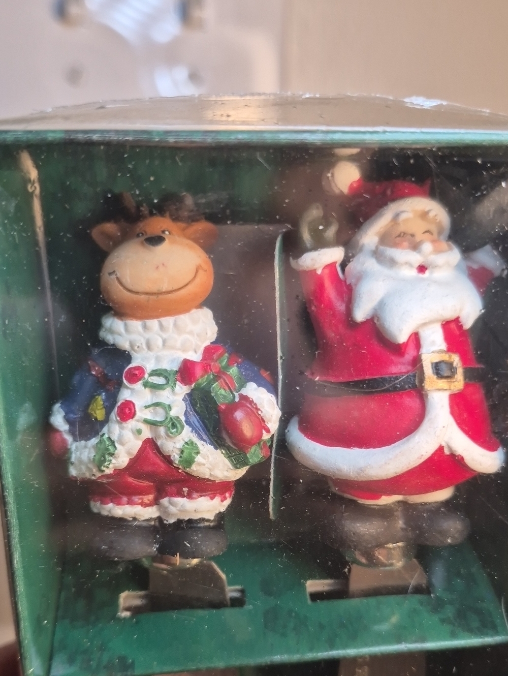 Christmas Santa & Reindeer Holiday‎ Spreader  Handle Set - Red, White, Green